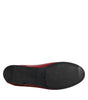 Dolce & Gabbana Red Leather Loafers Moccasins Slip On Shoes