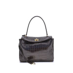 Sac à bandoulière Balenciaga Rodeo en cuir imprimé crocodile