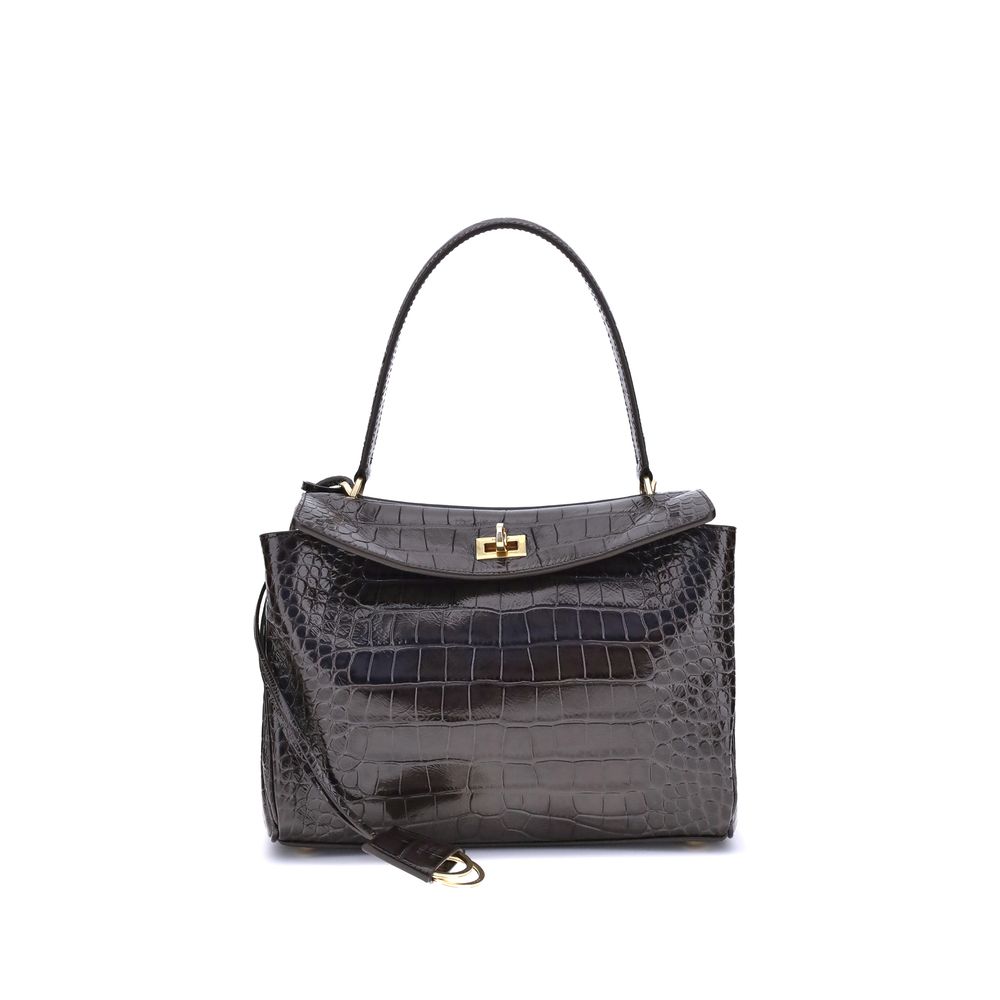 Sac à bandoulière Balenciaga Rodeo en cuir imprimé crocodile