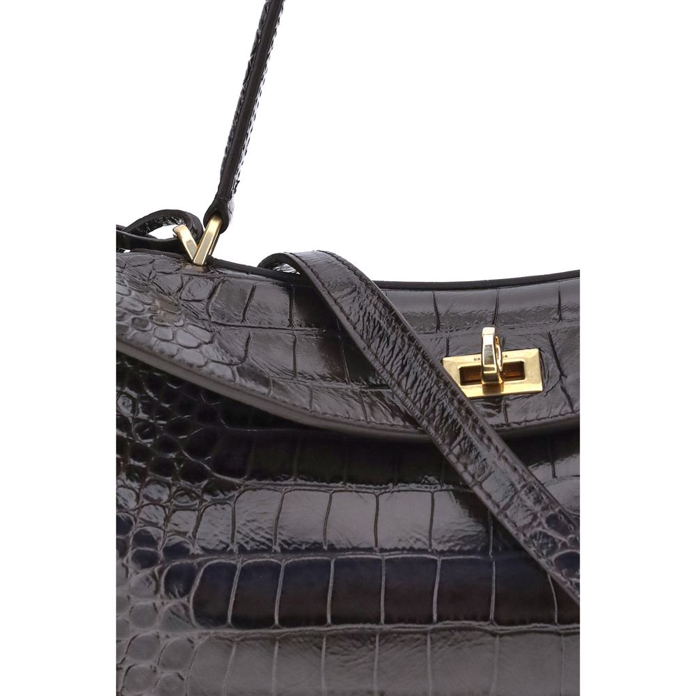 Sac à bandoulière Balenciaga Rodeo en cuir imprimé crocodile