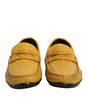 Dolce & Gabbana Yellow Exotic Leather Loafers Slip On Shoes