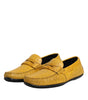 Dolce & Gabbana Yellow Exotic Leather Loafers Slip On Shoes