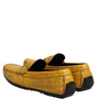 Dolce & Gabbana Yellow Exotic Leather Loafers Slip On Shoes