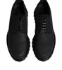 Dolce & Gabbana Black Leather Lace Up Trekking Dress Shoes
