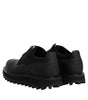 Dolce & Gabbana Black Leather Lace Up Trekking Dress Shoes