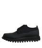 Dolce & Gabbana Black Leather Lace Up Trekking Dress Shoes