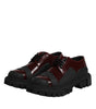Dolce & Gabbana Red Leather Lace Up Trekking Dress Shoes