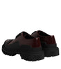 Dolce & Gabbana Red Leather Lace Up Trekking Dress Shoes