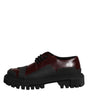 Dolce & Gabbana Red Leather Lace Up Trekking Dress Shoes