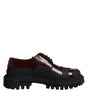 Dolce & Gabbana Red Leather Lace Up Trekking Dress Shoes
