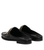 Dolce & Gabbana Black Leather DG Chain Embellished Sandals Shoes