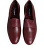 Dolce & Gabbana Burgundy Calfskin Leather Formal Slip On Shoes