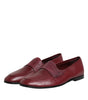 Dolce & Gabbana Burgundy Calfskin Leather Formal Slip On Shoes