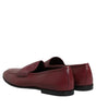Dolce & Gabbana Burgundy Calfskin Leather Formal Slip On Shoes