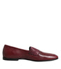 Dolce & Gabbana Burgundy Calfskin Leather Formal Slip On Shoes