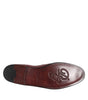Dolce & Gabbana Burgundy Calfskin Leather Formal Slip On Shoes