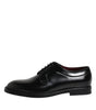 Dolce & Gabbana Black Calf Leather Lace Up Dress Derby Shoes