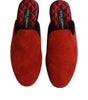 Dolce & Gabbana Orange Suede Slides Flat Slipper Shoes