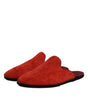 Dolce & Gabbana Orange Suede Slides Flat Slipper Shoes