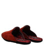 Dolce & Gabbana Orange Suede Slides Flat Slipper Shoes