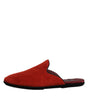 Dolce & Gabbana Orange Suede Slides Flat Slipper Shoes