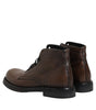 Dolce & Gabbana Brown Leather Lace Up Men Ankle Boots Shoes