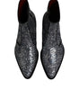 Dolce & Gabbana Dark Gray Cotton Sequined Chelsea Boots Shoes