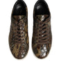 Dolce & Gabbana Brown Exotic Leather Low Top Sneakers Shoes