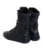 Dolce & Gabbana Dark Blue Leather KING High Top Sneakers Shoes