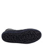 Dolce & Gabbana Dark Blue Leather KING High Top Sneakers Shoes