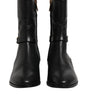 Dolce & Gabbana Black Leather Flats Logo Short Boots Shoes