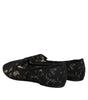 Dolce & Gabbana Black Taormina Lace Slip On Flats Shoes