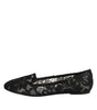 Dolce & Gabbana Black Taormina Lace Slip On Flats Shoes