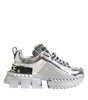 Dolce & Gabbana Silver Leather Super Queen Sneakers Shoes