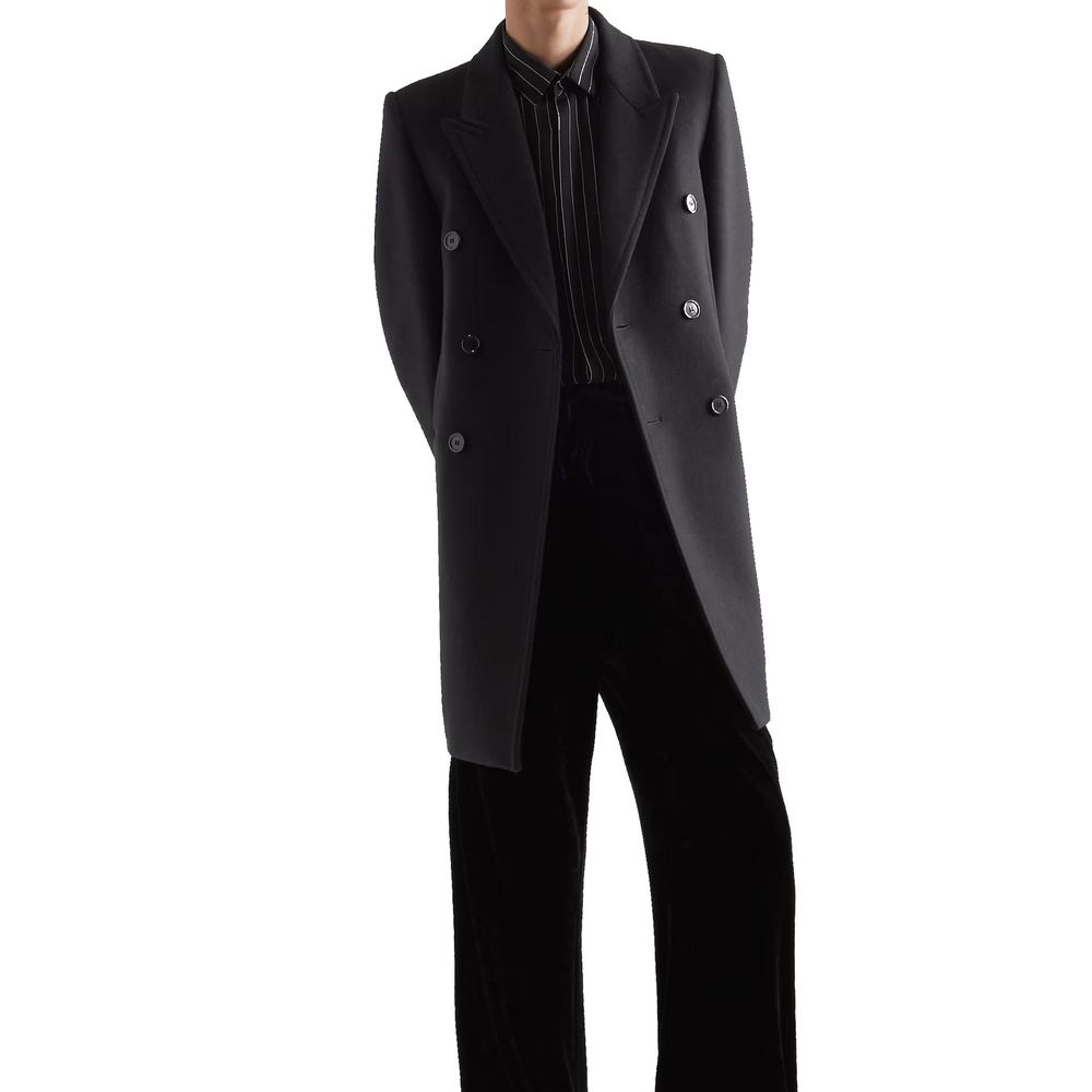 Saint Laurent Double-Breasted Wool Coat