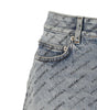 Balenciaga Logo Print Denim Skirt