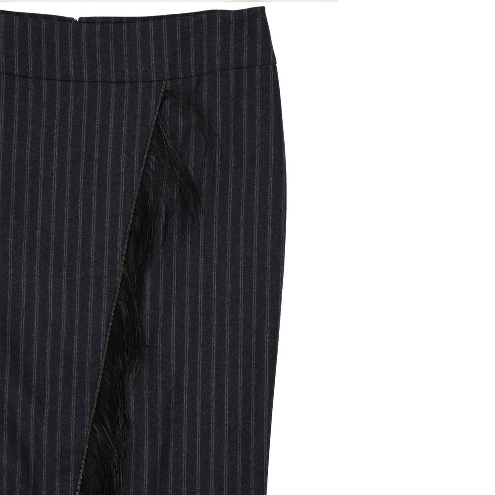 Brunello Cucinelli Wool Striped Skirt
