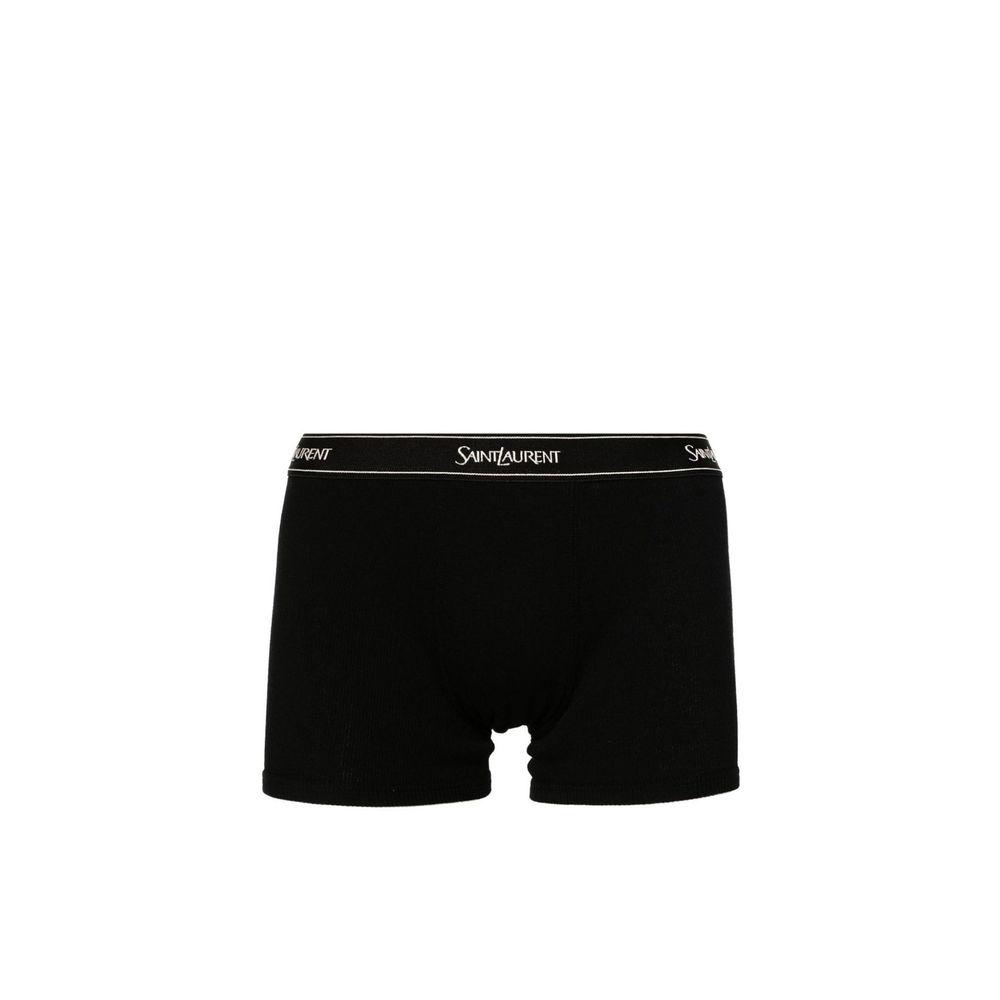 Boxer en jersey de coton avec logo Saint Laurent