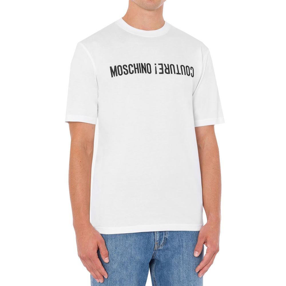 T-shirt avec logo Moschino à l'envers