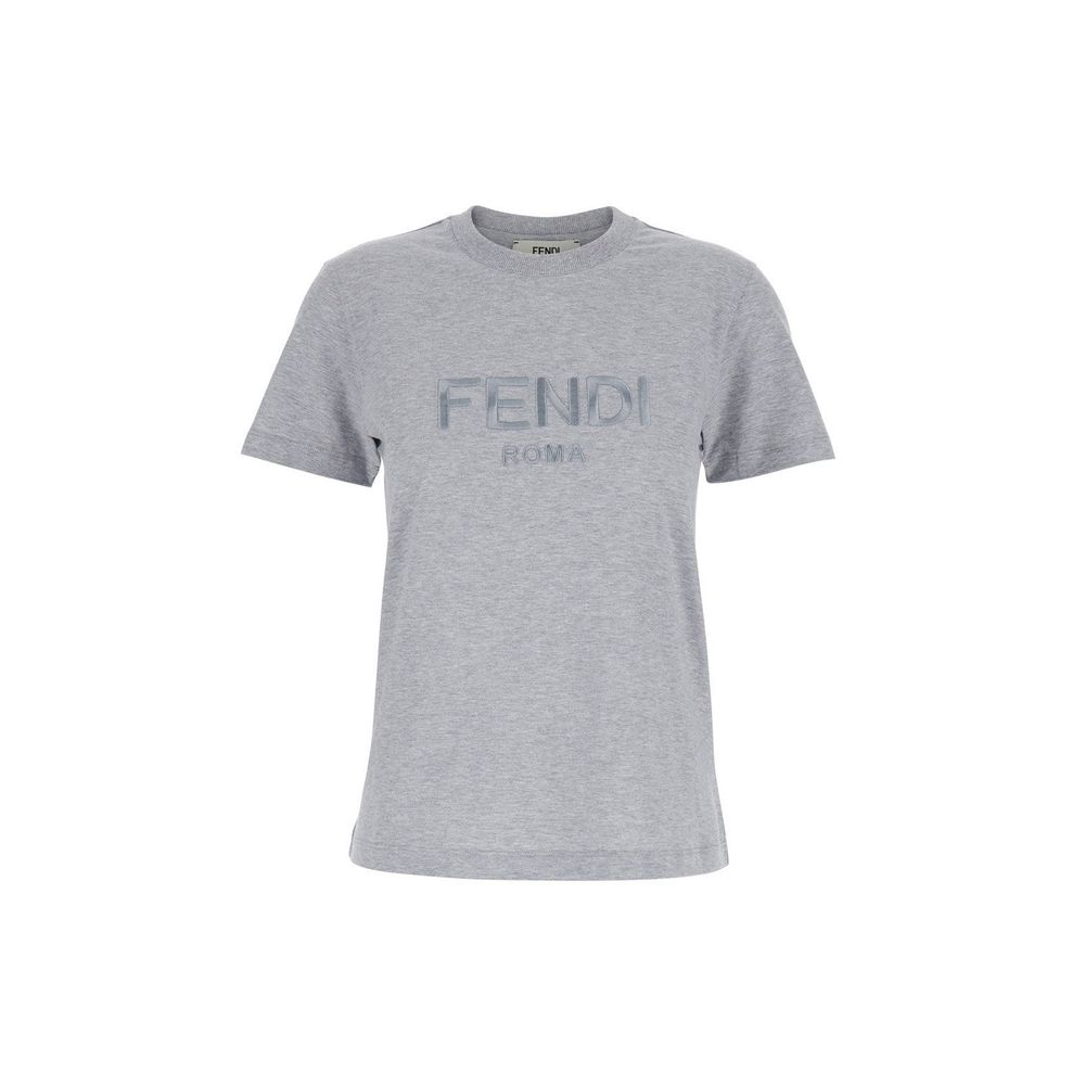 T-shirt en coton avec logo Fendi