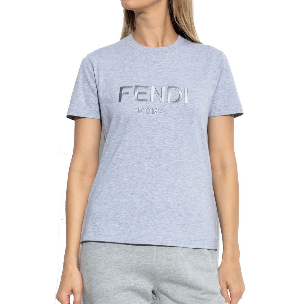 T-shirt en coton avec logo Fendi