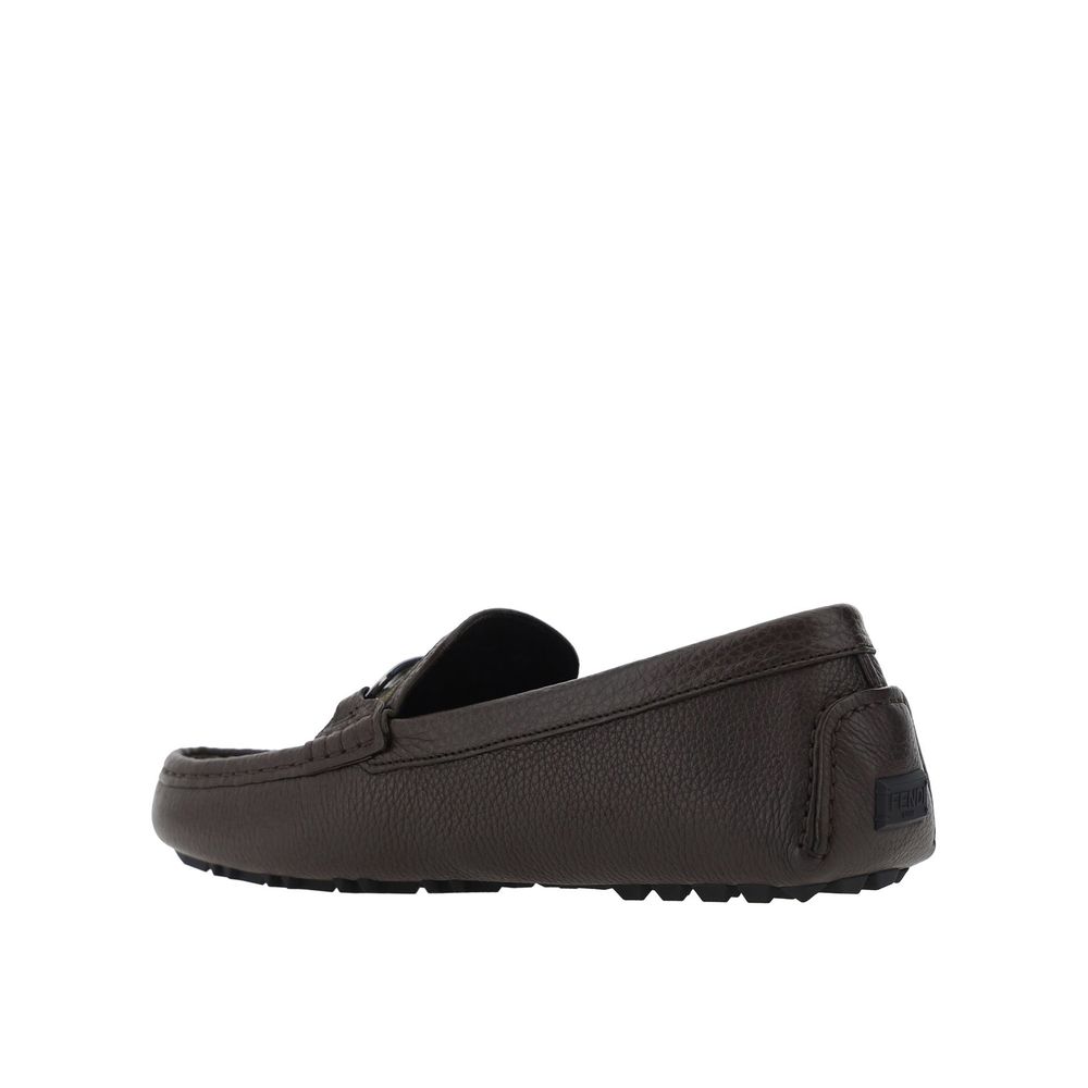Fendi Leather Monogram Loafers