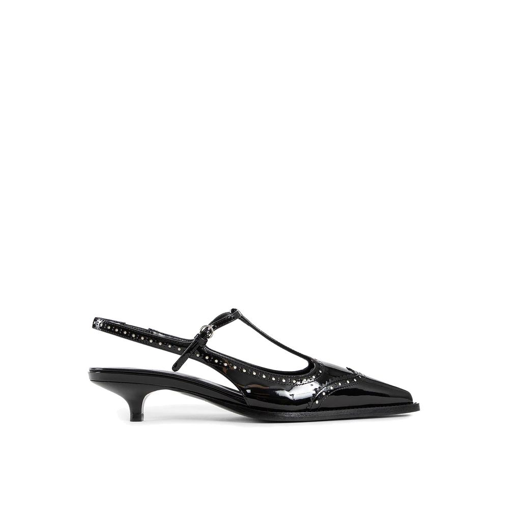 Escarpins à bride arrière en cuir Miu Miu