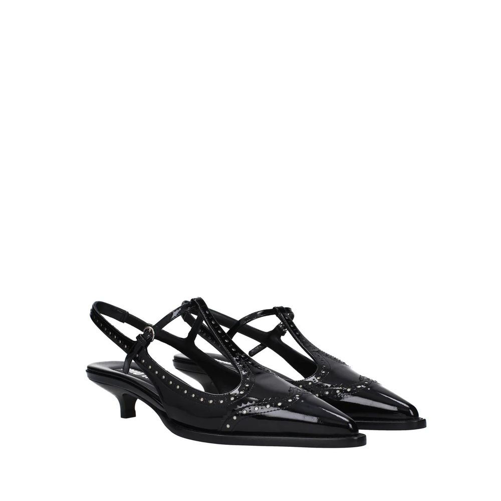 Escarpins à bride arrière en cuir Miu Miu