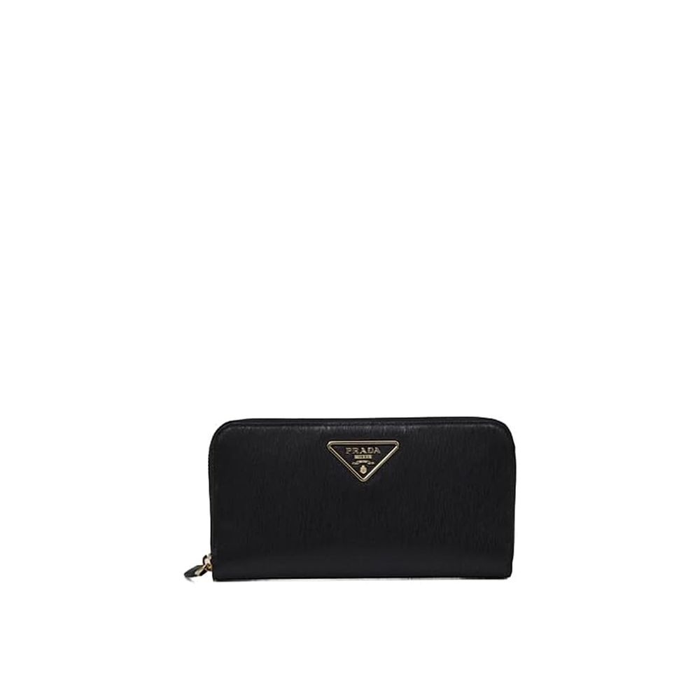 Portefeuille en cuir avec logo Prada