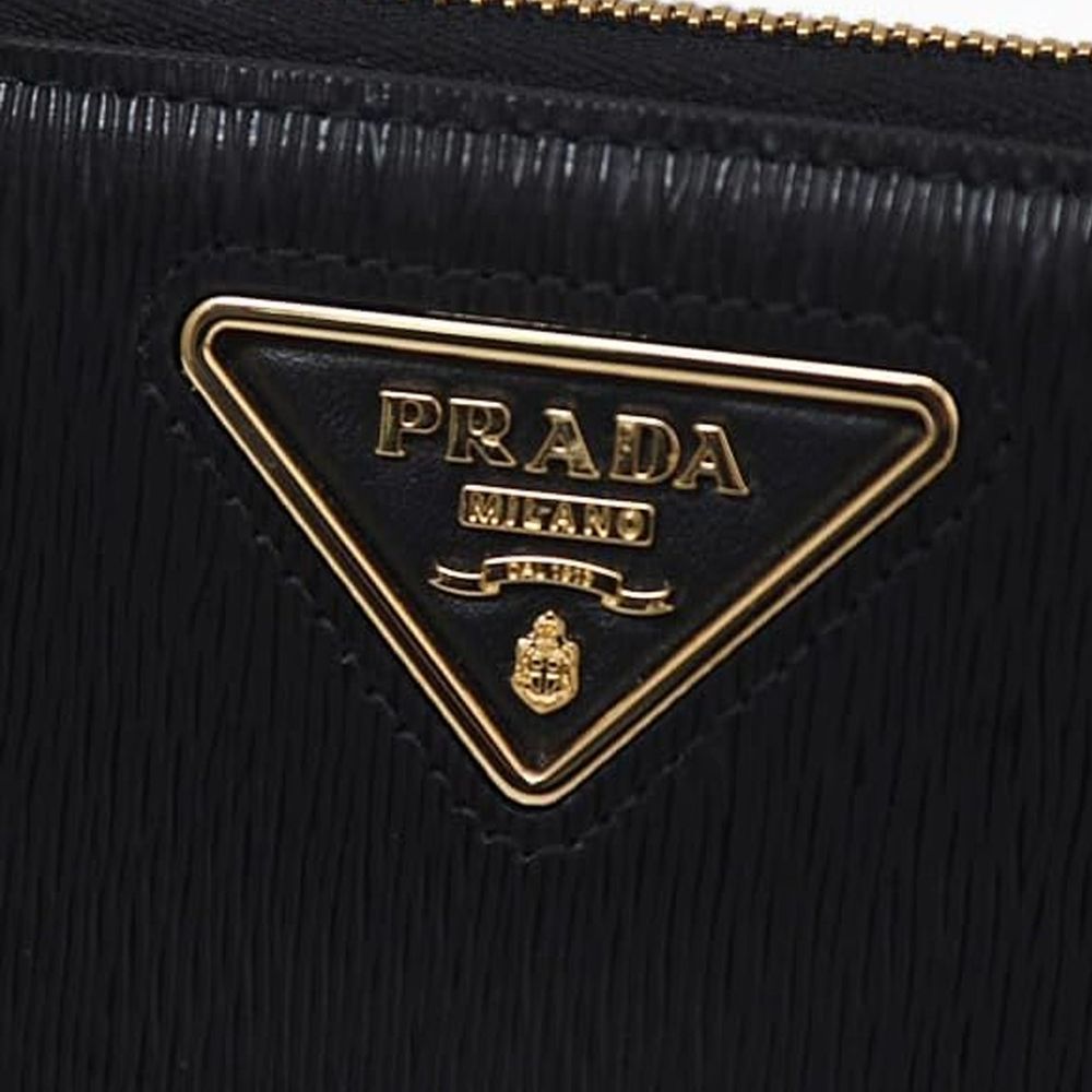 Portefeuille en cuir avec logo Prada