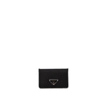 Porte-cartes Prada en nylon et cuir