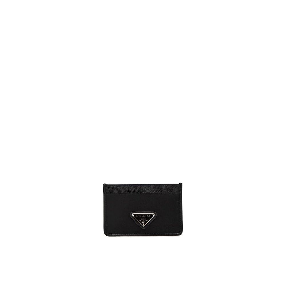 Porte-cartes Prada en nylon et cuir