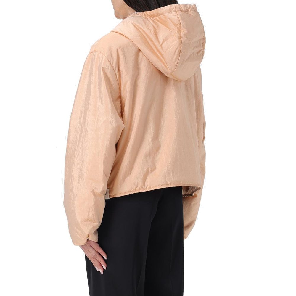 Jil Sander Blend Silk Zip-Up Hooded Jacket