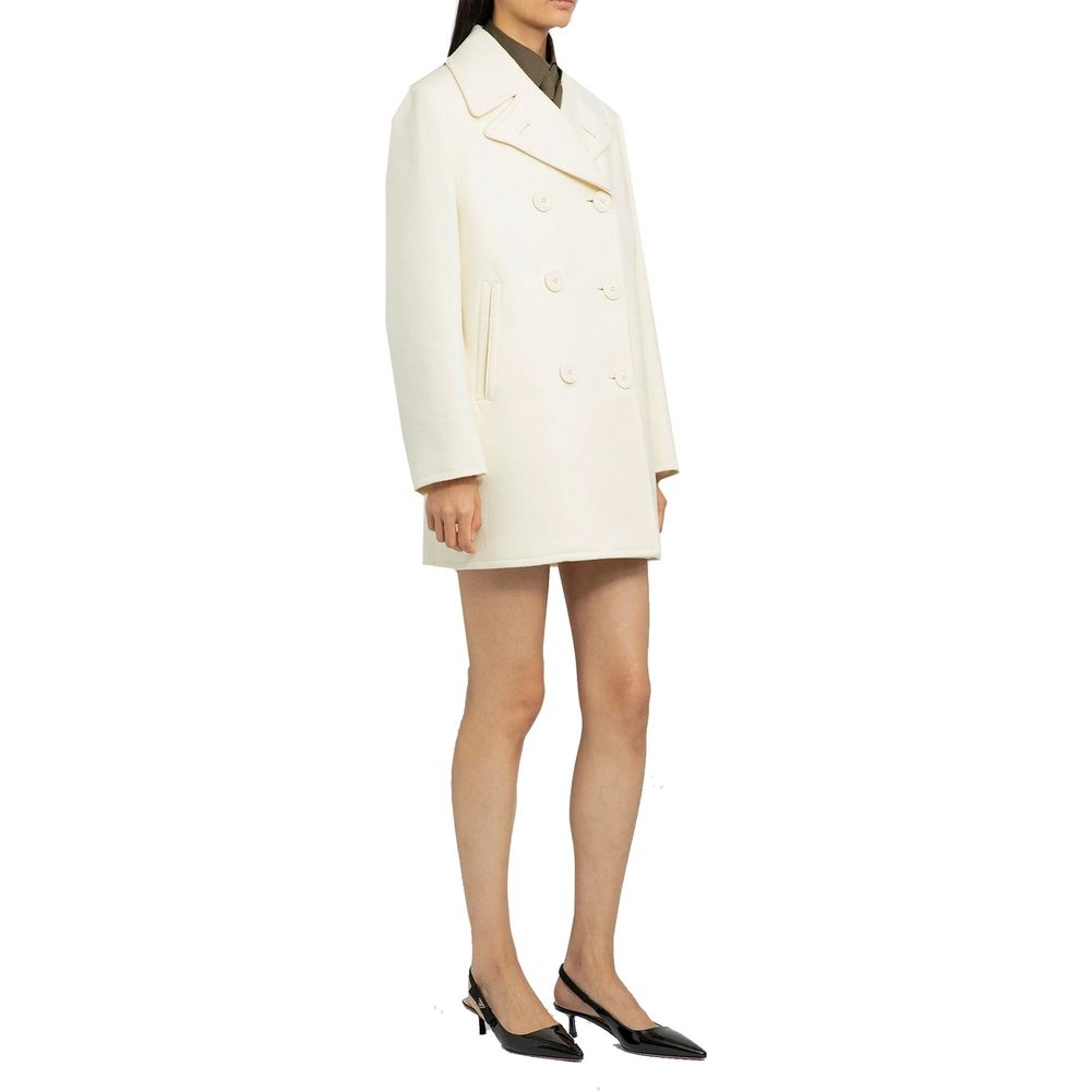 Manteau en laine à double boutonnage Prada
